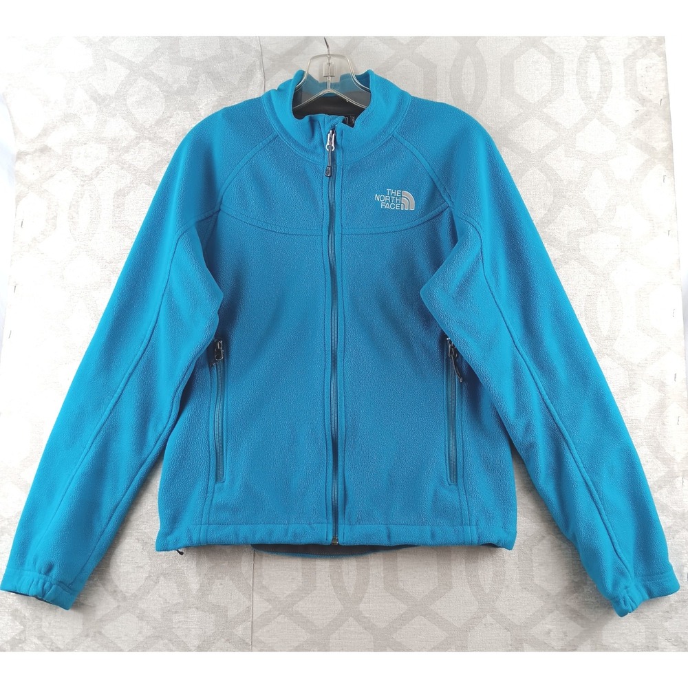 The North Face Fleece Jacket Women's Full Zip Blue Long Sleeve Outdoor Small